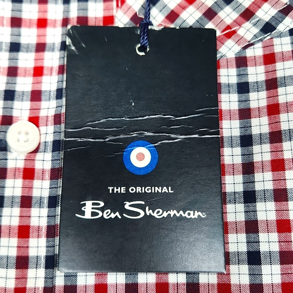 Ben Sherman Baby Boys' Red/Blue/White Short-Sleeve Button-Down Shirt, 24… - Picture 12 of 13
